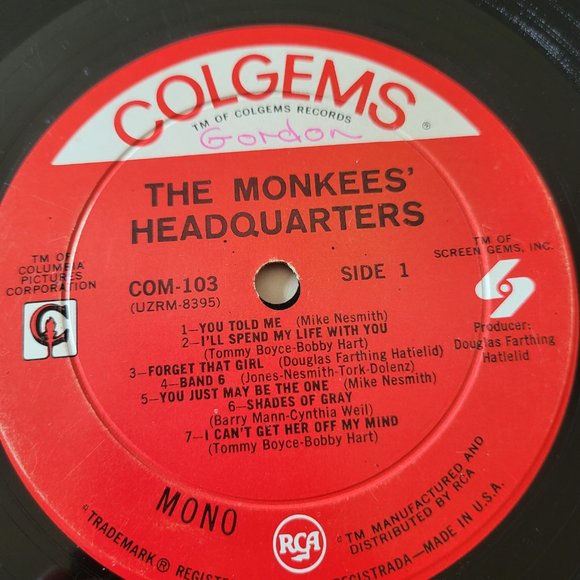 THE MONKEES Headquarters LP Vinyl 1967 Colgems Records COM-103 Shrink Wrap LP9 - Picture 3 of 9